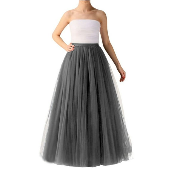 Baqcunre Skirts For Women Pleated Princess Mesh Skirt Adult Dancing Skirt Womens Skirts Mardi Gras Accessories Maxi Skirt Grey