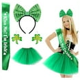 thumbnail image 1 of Baqcunre Skirts for Women Irish Festival Tutu Tulle Skirt Headband Earband Shoulder Strap Decorative Accessories Mini Skirt Women's Skirts Green(Hot), 1 of 8