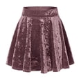 thumbnail image 1 of Baqcunre Skirts for Women Women's Velvet Stretch Mini Flared Pleated Skater Skirt Mini Skirt Women's Skirts Coffee M(Hot), 1 of 2