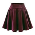 thumbnail image 1 of Baqcunre Skirts for Women Women's Velvet Stretch Mini Flared Pleated Skater Skirt Mini Skirt Women's Skirts Wine M(Hot), 1 of 2