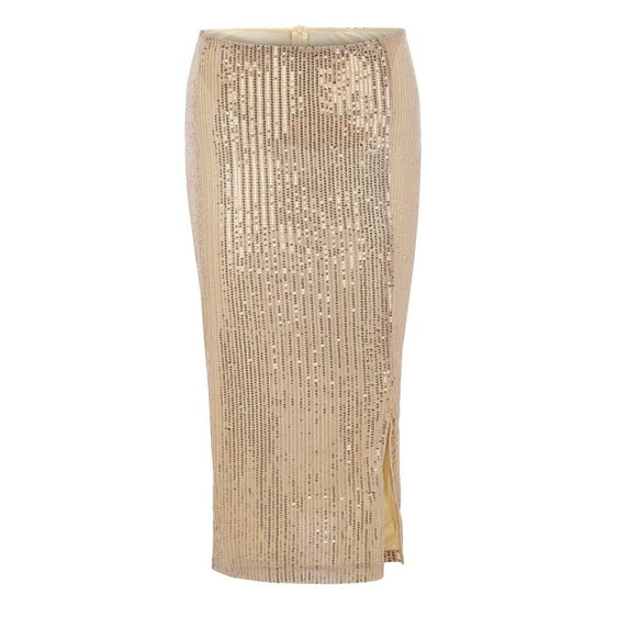 Baqcunre Solid Color Sequins Fashion High Waist Slim Hip Casual Half Body Skirt Skirts For Fall 2023 Sequin Skirt Long Skirt Women Clothing Skirts For Women,,Size L