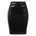 thumbnail image 1 of Baqcunre Solid Color Sequins Fashion High Waist Slim Hip Casual Half Body Skirt Women'S Skirts Sequin Skirt Mini Skirt Women Clothing Skirts For Women,Color Black,Size M, 1 of 5