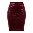 thumbnail image 1 of Baqcunre Solid Color Sequins Fashion High Waist Slim Hip Casual Half Body Skirt Women'S Skirts Sequin Skirt Mini Skirt Women Clothing Skirts For Women,Color Wine,Size XL, 1 of 6