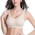 thumbnail image 1 of Baqcunre Sports Bras for Women,Large Size Underwear No Steel Ring Thin Style Bra Sports Yoga Underwear No Binding Underwear Bras for Women No Underwire,Womens Bras Bralettes for Women Khaki S-3XL, 1 of 3