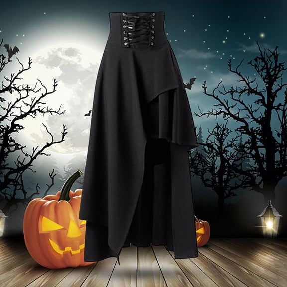 Baqcunre Steampunk Gothic Clothing Vintage Cotton Black Lace Skirts Women'S Skirts Skirts For Fall 2023 Long Skirt Women Clothing Skirts For Women,Color Black,Size L