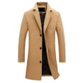 thumbnail image 1 of Baqcunre Suits For Men Men'S Plus Size Fall And Winter Jacket Lapel Long Sleeve Padded Leather Jacket Vintage Coat Jacket Blazer For Men Tops For Men Khaki XL, 1 of 5