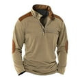 thumbnail image 1 of Baqcunre Sweater Men'S Casual Sweater Stand Collar Placket Zipper Sweater Top Men,XL,Quarter Zip Pullover Men,Mens Sweatshirt,Long Sleeve Shirts For Men,Men'S Fashion Hoodies & Sweatshirts,,Khaki, 1 of 2