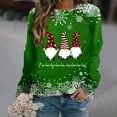 thumbnail image 1 of Baqcunre Sweaters For Women Women's Round Neck Long Sleeved Dwarf Fa La La La Printed Top Hooded Sweater Women Sweatshirt Fall Outfits Women Trendy Green 4XL, 1 of 4