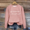 thumbnail image 1 of Baqcunre Sweaters For Women Just A Girl Who Loves Christmas Sweatshirt Xmas Sweater For Women Crewneck Pullover Tops Funny Christmas Shirt Gifts Crewneck Sweatshirts Womens Fall Tops Pink XL, 1 of 4