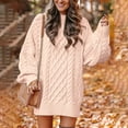 thumbnail image 1 of Baqcunre Sweaters For Women Women's Solid Long Sleeve Half High Neck Thick Needle Pullover Sweater Hoodies For Women Fall Outfits Women Trendy Pink 3XL, 1 of 4