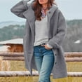thumbnail image 1 of Baqcunre Sweaters for Women, Womens Long Sleeve Casual Fleece Fuzzy Jacket Loose Fitting Warm Winter Outwear Fashion Lapel Jacket Coats, Womens Sweaters, Cardigan Sweaters for Women Grey L, 1 of 1