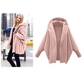 thumbnail image 1 of Baqcunre Sweaters For Women Womens Winter Long Sleeve Solid Fuzzy Fleece Open Front Hooded Cardigans Jacket Coats Outerwear With Pocket Cardigan Sweaters For Women Womens Fall Fashion 2023 Pink L, 1 of 4