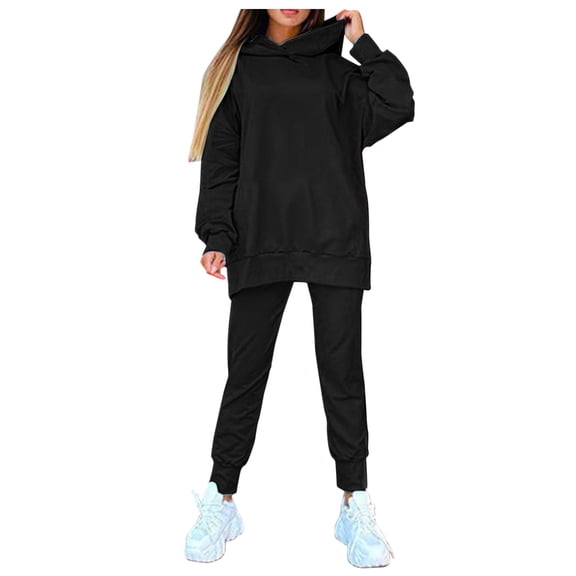 Baqcunre Sweatpants Women Women Two Piece Set Tracksuit Streetwear Running Sportswear Zipper Hoodies Pants Set 2021 Fall Winter Set Lounge Sets For Women Pants For Women Black XL