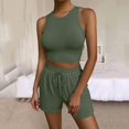 thumbnail image 1 of Baqcunre Sweatpants Women Women'S 2 Piece Set Sleeveless Top And Drawstring Shorts Sweatshirt Summer Sportswear 2023 Womens Joggers Pants For Women Army Green M, 1 of 6