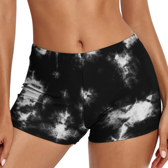 Baqcunre Swim Bottoms for Women Shorts, Womens Swimwear Ethnic Printed Bikini Bottom Swim Shorts 1Pc Swimming Shorts White S
