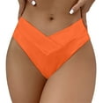 thumbnail image 1 of Baqcunre Swim Pants, Women V Cut Bikini Bottom High Cut Bathing Suit Bottom Mid Swim Bottoms Swimsuit Orange XL, 1 of 5