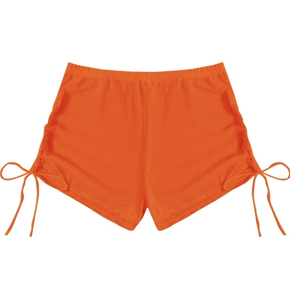 Baqcunre Swim Shorts Women, Bikini Bottoms for Women High Waist Breathable Chiffon Swim Shorts Full Coverage 2025 Summer Beach Bikini Bottoms, Women's Swimwear 1PC Orange XL