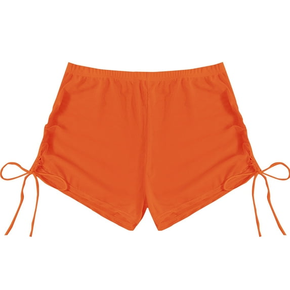 Baqcunre Swim Shorts Women, Bikini Bottoms for Women High Waist Breathable Chiffon Swim Shorts Full Coverage 2025 Summer Beach Bikini Bottoms, Women's Swimwear 1PC Orange S