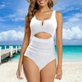 thumbnail image 1 of Baqcunre Swim Suits for Women 2024, Women's Slimming And Shielding Two Piece Swimsuit for Women with Straps, One Piece Swimsuit Women, Bikini Sets for Women White S, 1 of 4