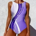 thumbnail image 1 of Baqcunre Swim Suits for Women 2024, Women's Strapless Backless Gradient Printed Fashionable Swimsuit, One Piece Swimsuit Women, Bikini Sets for Women Purple 3XL, 1 of 4