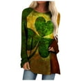 thumbnail image 1 of Baqcunre T Shirts for Women,Saint Patricks Day B Print Large Loose Round Neck Long Sleeve T Shirt Top,St. Patrick's Day Shirts for Women Womens Tops,Graphic Tees for Women S-XXL, 1 of 5