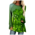 thumbnail image 1 of Baqcunre T Shirts for Women,Saint Patricks Day B Print Large Loose Round Neck Long Sleeve T Shirt Top,St. Patrick's Day Shirts for Women Womens Tops,Graphic Tees for Women S-XXL, 1 of 5