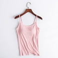 thumbnail image 1 of Baqcunre Tank Tops with Built In Bras,Chest Cushion Suspender Tank Top without Steel Ring Cup Outer Wear Underwear Yoga Sports T Shirt Shirts for Women,Crop Tops Pink XXL, 1 of 4
