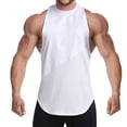 thumbnail image 1 of Baqcunre Tank Tops Men Ice Silk Vest Fitness Wide Shoulder Running Sports Seamless Quick Drying Inside And Outside Wear Summer Youth. Sweatshirts For Men Tops For Men White L, 1 of 2