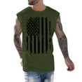 thumbnail image 1 of Baqcunre Tank Tops Men Male Independence Day Spring Summer Vest Print Pattern Round Neck Plus Size Comfortable Vest T-Shirts For Men Tops For Men Army Green L, 1 of 5