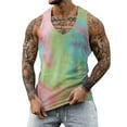 thumbnail image 1 of Baqcunre Tank Tops Men Male Spring And Summer Tie Dye Tank Oversized Breathable Strapless Sleeveless Top T-Shirts For Men Tops For Men Yellow XXL, 1 of 8