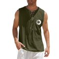 thumbnail image 1 of Baqcunre Tank Tops Men Male Tops Sports Sleeveless Top Cotton Vest Painting Fitness Muscle Tank Top Linen Shirts For Men Tops For Men Army Green L, 1 of 4