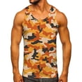 thumbnail image 1 of Baqcunre Tank Tops Men Men Fashion Spring Summer Casual Sleeveless O Neck Camouflage Printed Tank Tops Blouse Sleeveless Tshirts For Men Tops For Men Orange S, 1 of 5