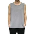 thumbnail image 1 of Baqcunre Tank Tops Men Men'S Fashion Spring And Summer Casual Sleeveless O Neck Printed Raglan Style Top Undershirt Linen Shirts For Men Tops For Men Grey L, 1 of 5