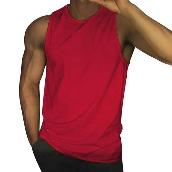 Baqcunre Tank Tops Men Men'S Summer Solid Color Vest Fashion Casual Vintage Wash Sleeveless T Shirt Vest Top Sweatshirts For Men Tops For Men Red XL
