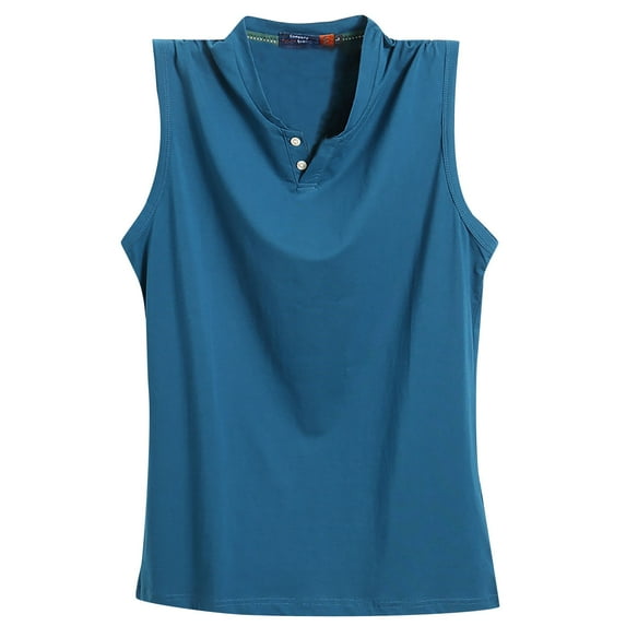 Baqcunre Tank Tops Men Men'S Tagless Workout Gym Muscle Athletic Running Hiking Active Tank Top Sleeveless T Shirts Sweatshirts For Men Tops For Men Blue L