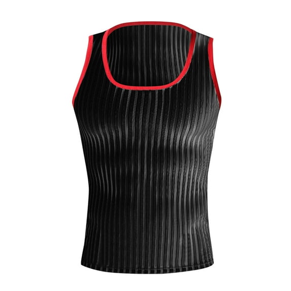 Baqcunre Tank Tops Men Men'S Thin Style Vest Net Vest Men'S Vest I Line Vest Shirt Sports Shirt Sleeveless Tshirts For Men Tops For Men Black 3XL