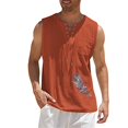thumbnail image 1 of Baqcunre Tank Tops Men Men'S Tops Sports Sleeveless Top Cotton Vest Collor Painting Fitness Muscle Tank Top Linen Shirts For Men Tops For Men Red 3XL, 1 of 4