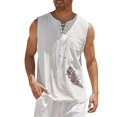 thumbnail image 1 of Baqcunre Tank Tops Men Men'S Tops Sports Sleeveless Top Cotton Vest Collor Painting Fitness Muscle Tank Top Linen Shirts For Men Tops For Men White M, 1 of 4
