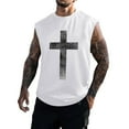thumbnail image 1 of Baqcunre Tank Tops Men Mens Outdoor Fitness Loose Summer Leisure Printed Sports Hooded Tank Top Mens Sweatshirt Tops For Men White M, 1 of 4