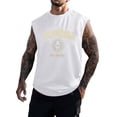 thumbnail image 1 of Baqcunre Tank Tops Men Mens Outdoor Fitness Loose Summer Leisure Printed Sports Hooded Tank Top Mens Sweatshirt Tops For Men White XL, 1 of 4