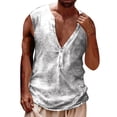 thumbnail image 1 of Baqcunre Tank Tops Men Mens Summer Fashion Casual Buckle 3D Digital Printing Sleeveless T Shirt Vest Jacket Top Blouse Sleeveless Tshirts For Men Tops For Men White XXL, 1 of 4