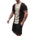 thumbnail image 1 of Baqcunre Track Suits For Men Set Men'S 3D Short Sleeve Suit Shorts Beach Tropical Hawaiianss Body Sports Shorts Suit Sports Suit Mens Outfits Tops For Men Beige XXL, 1 of 4