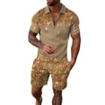 thumbnail image 1 of Baqcunre Track Suits For Men Set Men'S 3D Short Sleeve Suit Shorts Beach Tropical Hawaiianss Body Sports Shorts Suit Sports Suit Mens Outfits Tops For Men Gold 3XL, 1 of 4