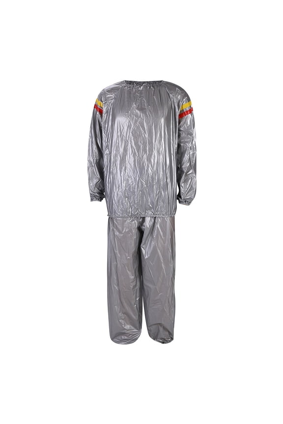 Track Suits For Men Set Pvc Fitness Clothes Sports Red And Yellow Sweating Sauna Clothes Slimming Suit Sport Suit Sets Tops For Men Silver 3XL