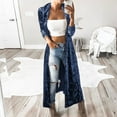 thumbnail image 1 of Baqcunre Trench Coats For Women Women Fashion Long Sleeve Velvet Wind Coat Cardigan Jacket Coat Cardigan Sweaters For Women Fall Outfits For Women 2023 Blue L, 1 of 7