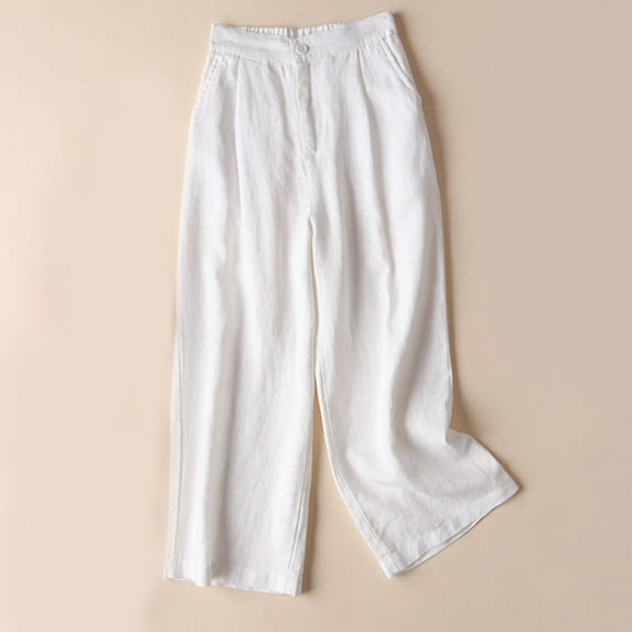 Baqcunre Trousers High Waisted Nine Point Loose Inset Super Hot Pants Women's Casual Pants,XXL,Wide Leg Pants Woman,Palazzo Pants For Women,Women'S Pants,Womens Fashion,Womens Clothes,White