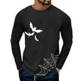 thumbnail image 1 of Baqcunre Tshirts Shirts For Men Halloween Men'S Bat Printed Long Sleeve T Shirt Fashion Comfortable Casual Polo Shirts For Men Tops For Men Black 4XL, 1 of 4