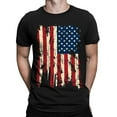 thumbnail image 1 of Baqcunre Tshirts Shirts For Men Men'S Retro Casual Short Sleeve Men'S T Shirt Round Neck American Independence Day Print Polo Shirts For Men Tops For Men Black L, 1 of 5