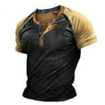 thumbnail image 1 of Baqcunre Tshirts Shirts For Men Summer Men'S T Shirt Short Sleeved Sports Casual Men'S T Shirt Retro V Neck Top Polo Shirts For Men Tops For Men Black 4XL, 1 of 2