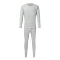 thumbnail image 1 of Baqcunre Two Piece Set,Mens Simple Solid Color Thick Thermal Underwear Set Leggings Bottoming Shirt Autumn Clothes,Lounge Set Thermal Underwear for Men Thermal Shirts for Men White 3XL, 1 of 5